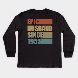 Vintage Epic Husband Since 1955 Kids Long Sleeve T-Shirt